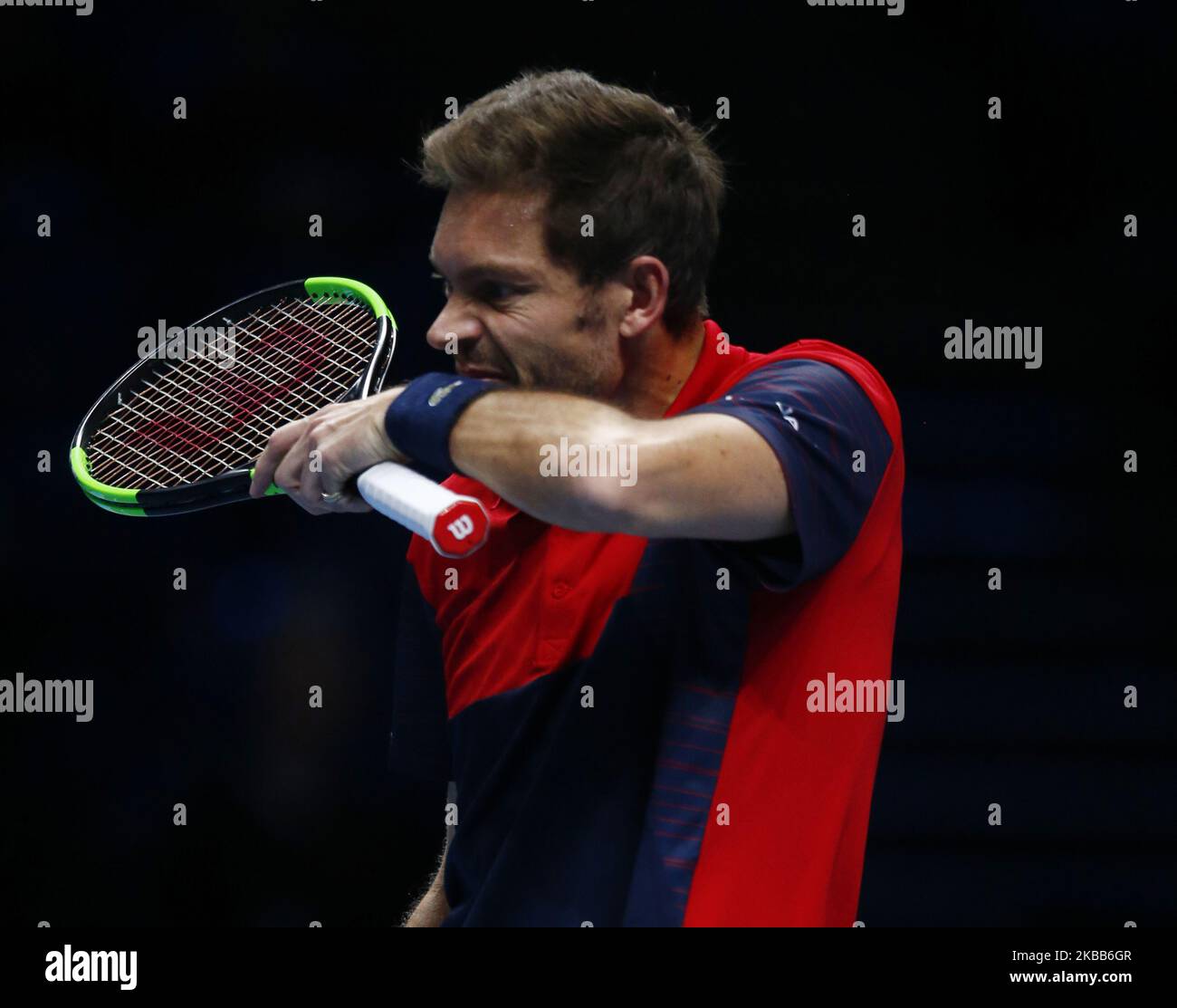 Nicolas Mahut (fra) in azione durante la partita finale del Campionato doppio Pierre-Hughes Herbert e Nicolas Mahut (fra) contro Raven Klaasen (RSA) e Michael Venus (NZL) International Tennis - Nitto ATP World Tour Finals Day 8 - martedì 17th novembre 2019 - O2:00 Arena - Londra (Photo by Action Foto Sport/NurPhoto) Foto Stock