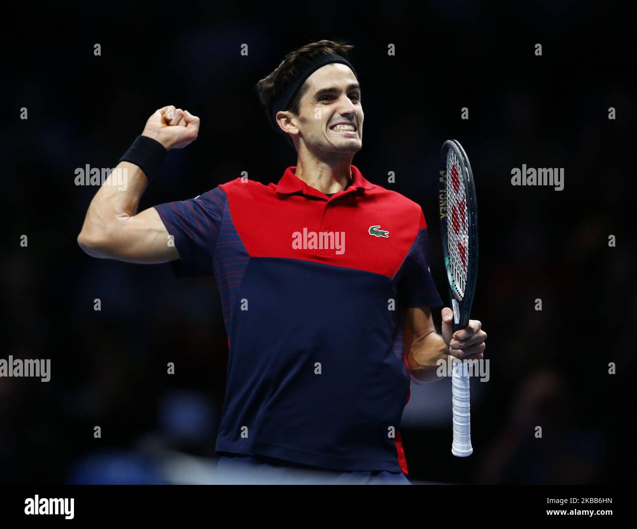 Pierre-Hughes Herbert (fra) festeggia la loro vittoria durante la partita finale del Campionato doppio Pierre-Hughes Herbert e Nicolas Mahut (fra) contro Raven Klaasen (RSA) e Michael Venus (NZL) International Tennis - Nitto ATP World Tour Finals Day 8 - Martedì 17th Novembre 2019 - O2:00 Arena - Londra (Foto di Action Foto Sport/NurPhoto) Foto Stock