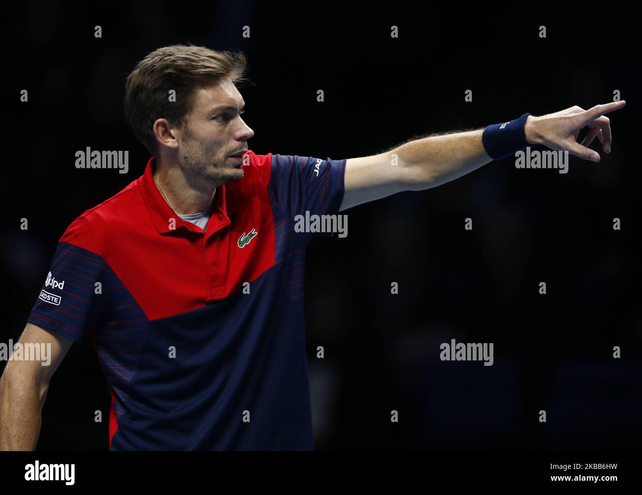 Nicolas Mahut (fra) in azione durante la partita finale del Campionato doppio Pierre-Hughes Herbert e Nicolas Mahut (fra) contro Raven Klaasen (RSA) e Michael Venus (NZL) International Tennis - Nitto ATP World Tour Finals Day 8 - martedì 17th novembre 2019 - O2:00 Arena - Londra (Photo by Action Foto Sport/NurPhoto) Foto Stock