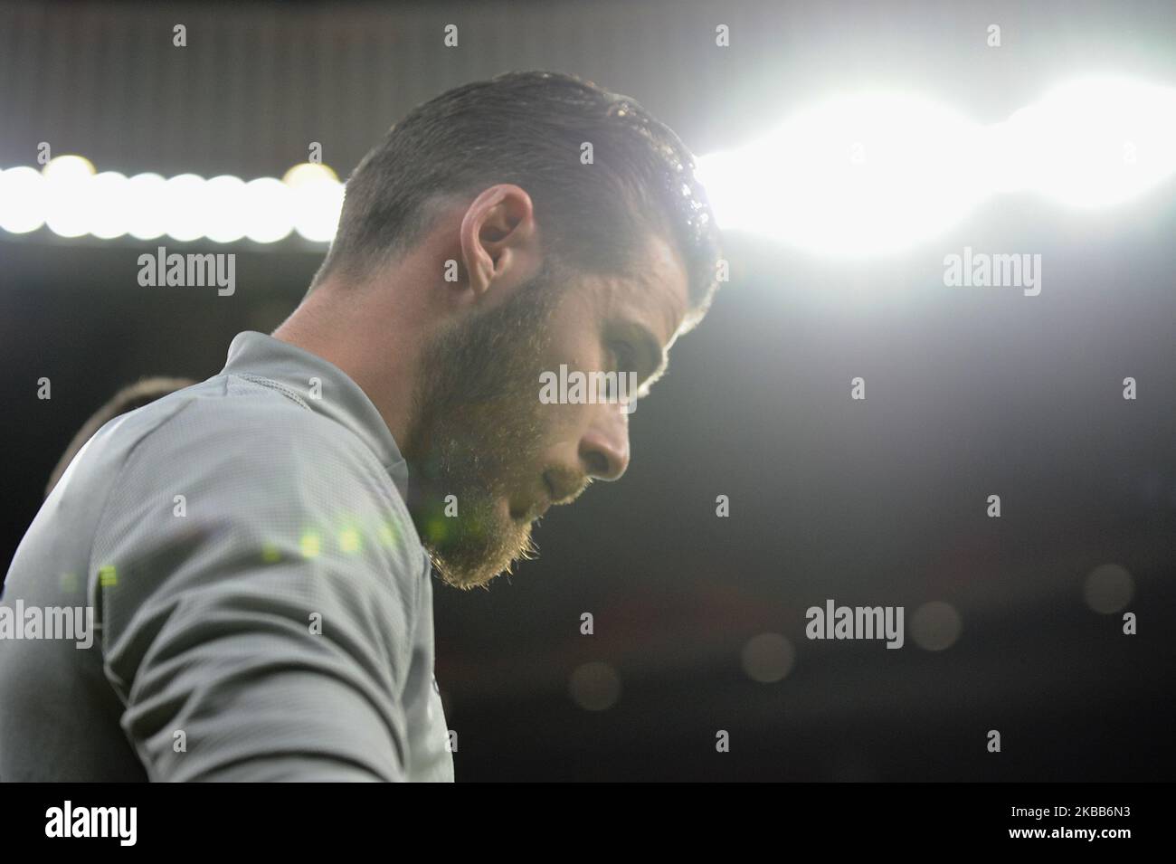David de Gea (Manchester United) di Spagna durante il warm-up prima del qualificatore UEFA euro 2020 tra Spagna e Romania il 18 novembre 2019 a Madrid, Spagna. (Foto di Jose Breton/Pics Action/NurPhoto) Foto Stock