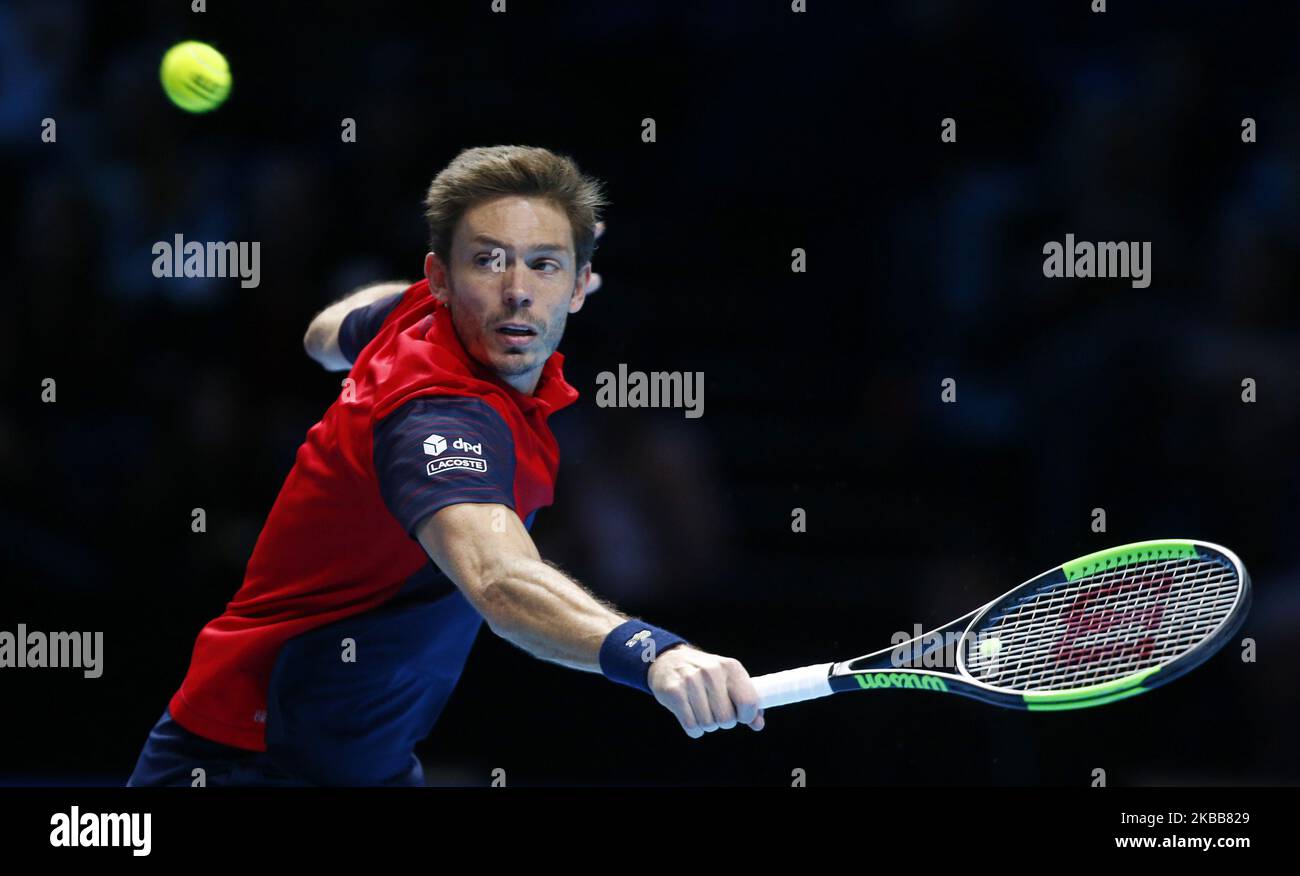 Nicolas Mahut (fra) in azione durante la semifinale Doubles Pierre-Hughes Herbert e Nicolas Mahut (fra) contro Lukasz Kubot (POL) e Marcelo Melo (BRA) International Tennis - Nitto ATP World Tour Finals Day 3 - martedì 16th novembre 2019 - O2:00 Arena - Londra (Photo by Action Foto Sport/NurPhoto) Foto Stock