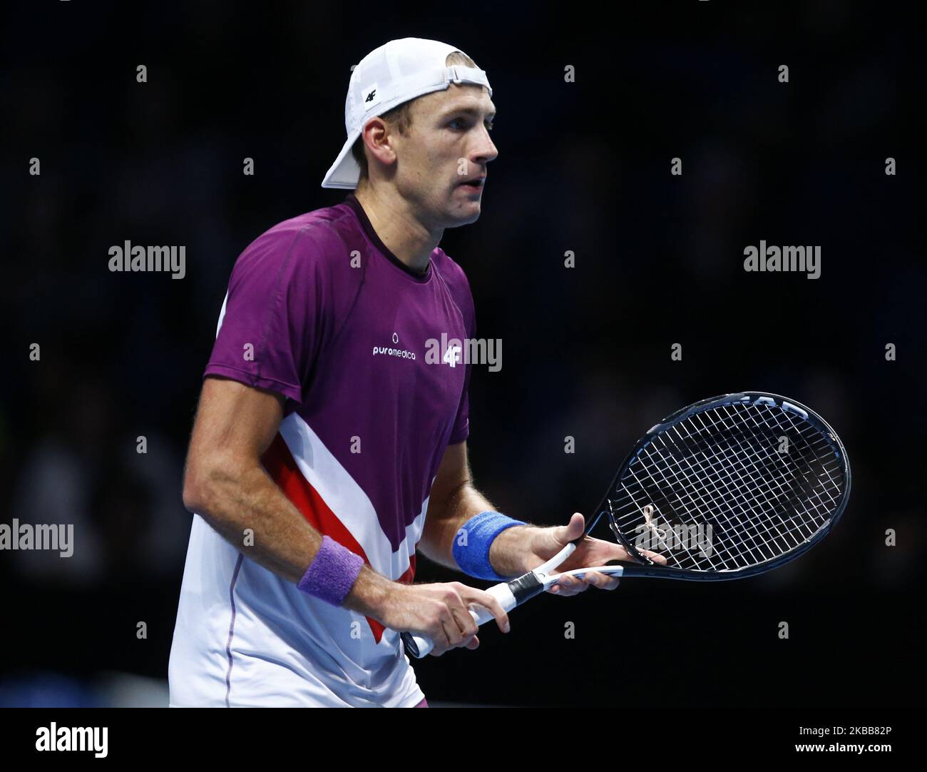Lukasz Kubot (POL) in azione durante la semifinale del doppio Pierre-Hughes Herbert e Nicolas Mahut (fra) contro Lukasz Kubot (POL) e Marcelo Melo (BRA) International Tennis - Nitto ATP World Tour Finals Day 3 - Martedì 16th Novembre 2019 - O2:00 Arena - Londra (Foto di Action Foto Sport/NurPhoto) Foto Stock