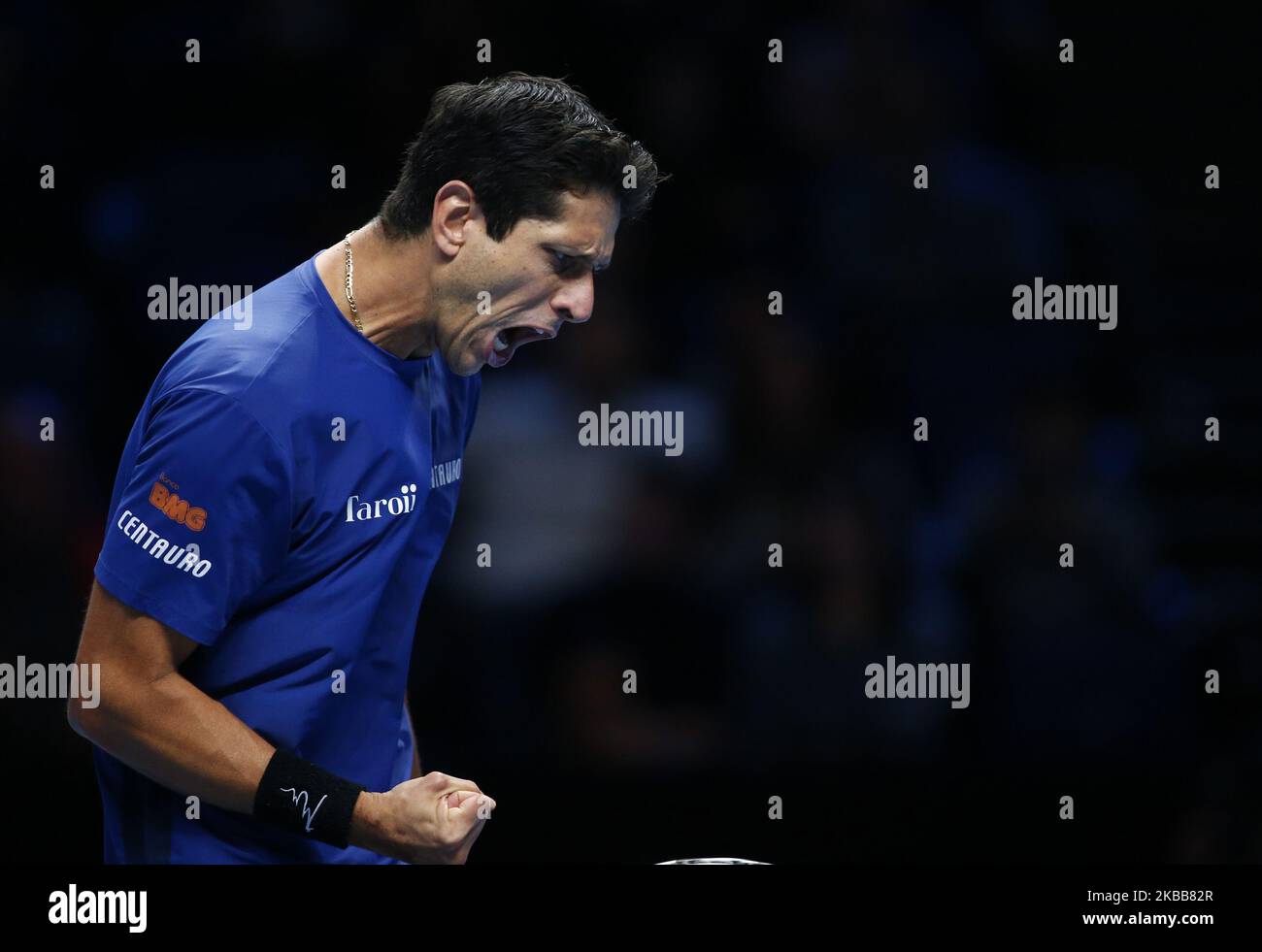 Marcelo Melo (BRA) in azione durante la semifinale Doubles Pierre-Hughes Herbert e Nicolas Mahut (fra) contro Lukasz Kubot (POL) e Marcelo Melo (BRA) International Tennis - Nitto ATP World Tour Finals Day 3 - Martedì 16th Novembre 2019 - O2:00 Arena - Londra (Foto di Action Foto Sport/NurPhoto) Foto Stock