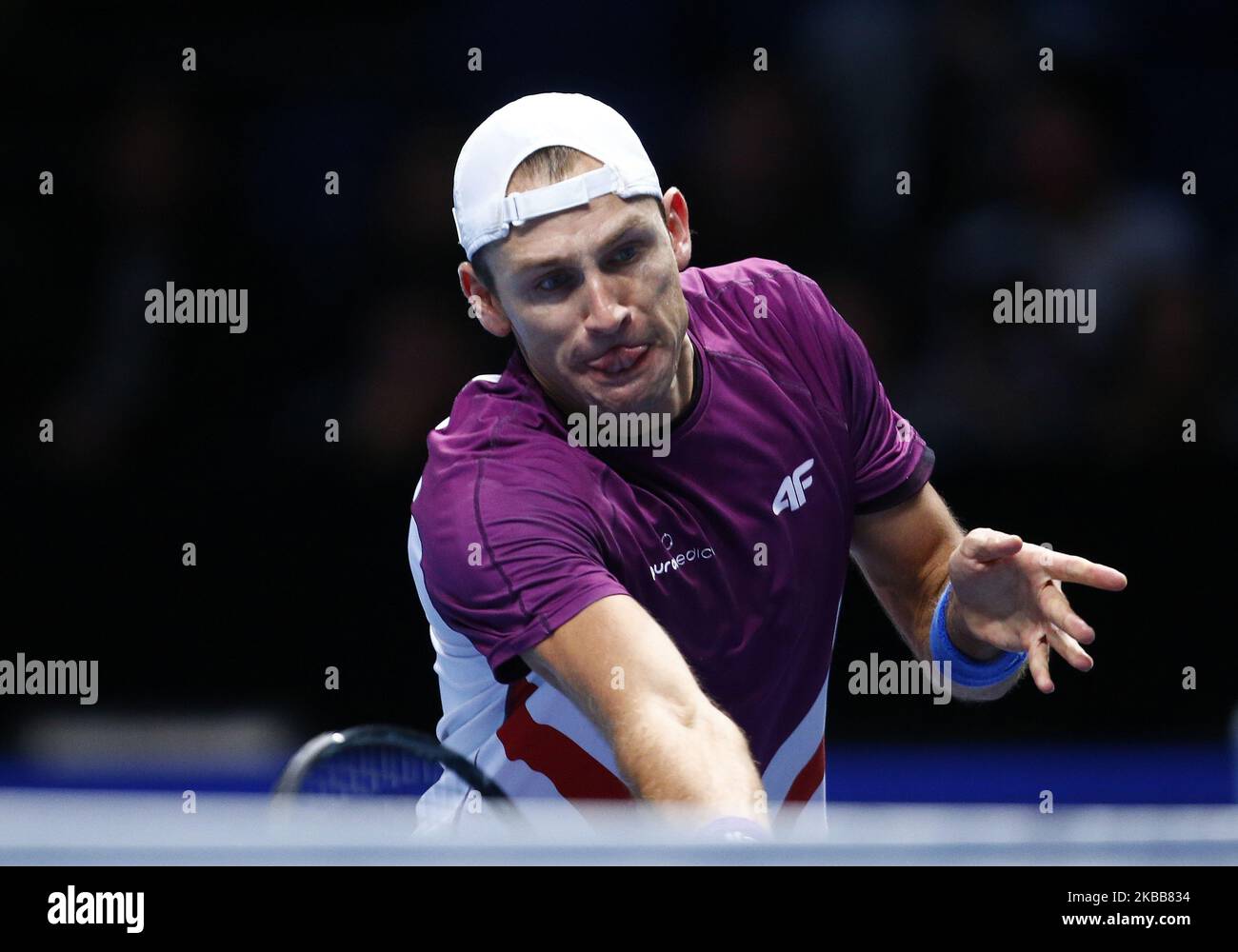 Lukasz Kubot (POL) in azione durante la semifinale del doppio Pierre-Hughes Herbert e Nicolas Mahut (fra) contro Lukasz Kubot (POL) e Marcelo Melo (BRA) International Tennis - Nitto ATP World Tour Finals Day 3 - Martedì 16th Novembre 2019 - O2:00 Arena - Londra (Foto di Action Foto Sport/NurPhoto) Foto Stock