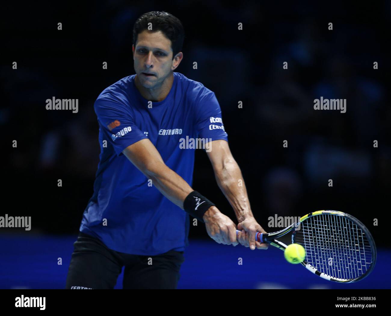 Marcelo Melo (BRA) in azione durante la semifinale Doubles Pierre-Hughes Herbert e Nicolas Mahut (fra) contro Lukasz Kubot (POL) e Marcelo Melo (BRA) International Tennis - Nitto ATP World Tour Finals Day 3 - Martedì 16th Novembre 2019 - O2:00 Arena - Londra (Foto di Action Foto Sport/NurPhoto) Foto Stock