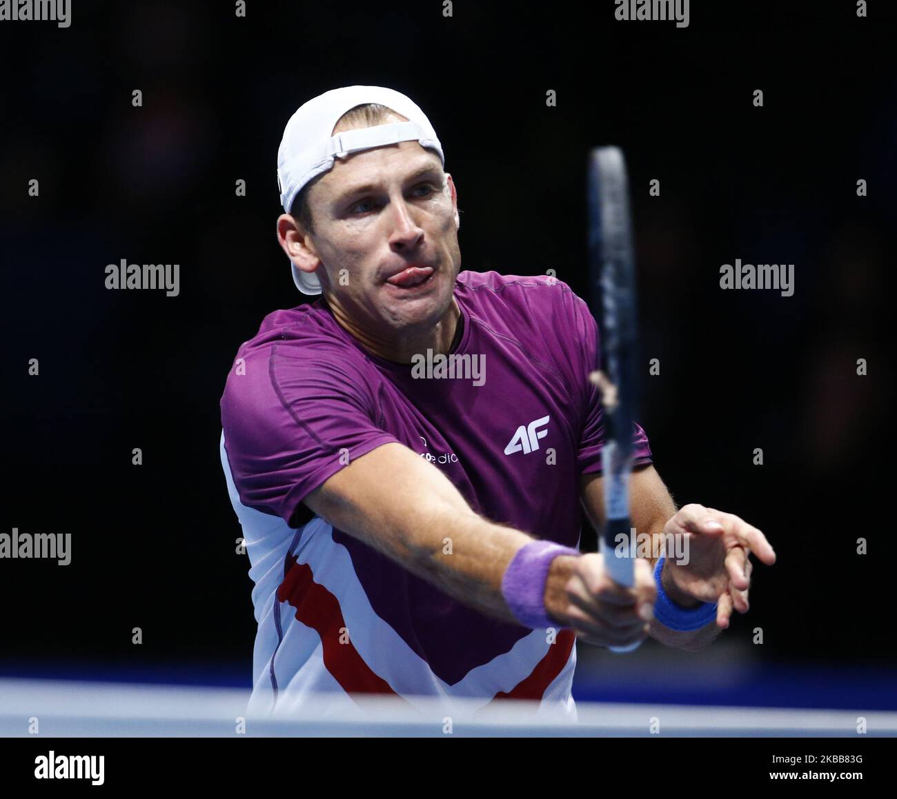 Lukasz Kubot (POL) in azione durante la semifinale del doppio Pierre-Hughes Herbert e Nicolas Mahut (fra) contro Lukasz Kubot (POL) e Marcelo Melo (BRA) International Tennis - Nitto ATP World Tour Finals Day 3 - Martedì 16th Novembre 2019 - O2:00 Arena - Londra (Foto di Action Foto Sport/NurPhoto) Foto Stock