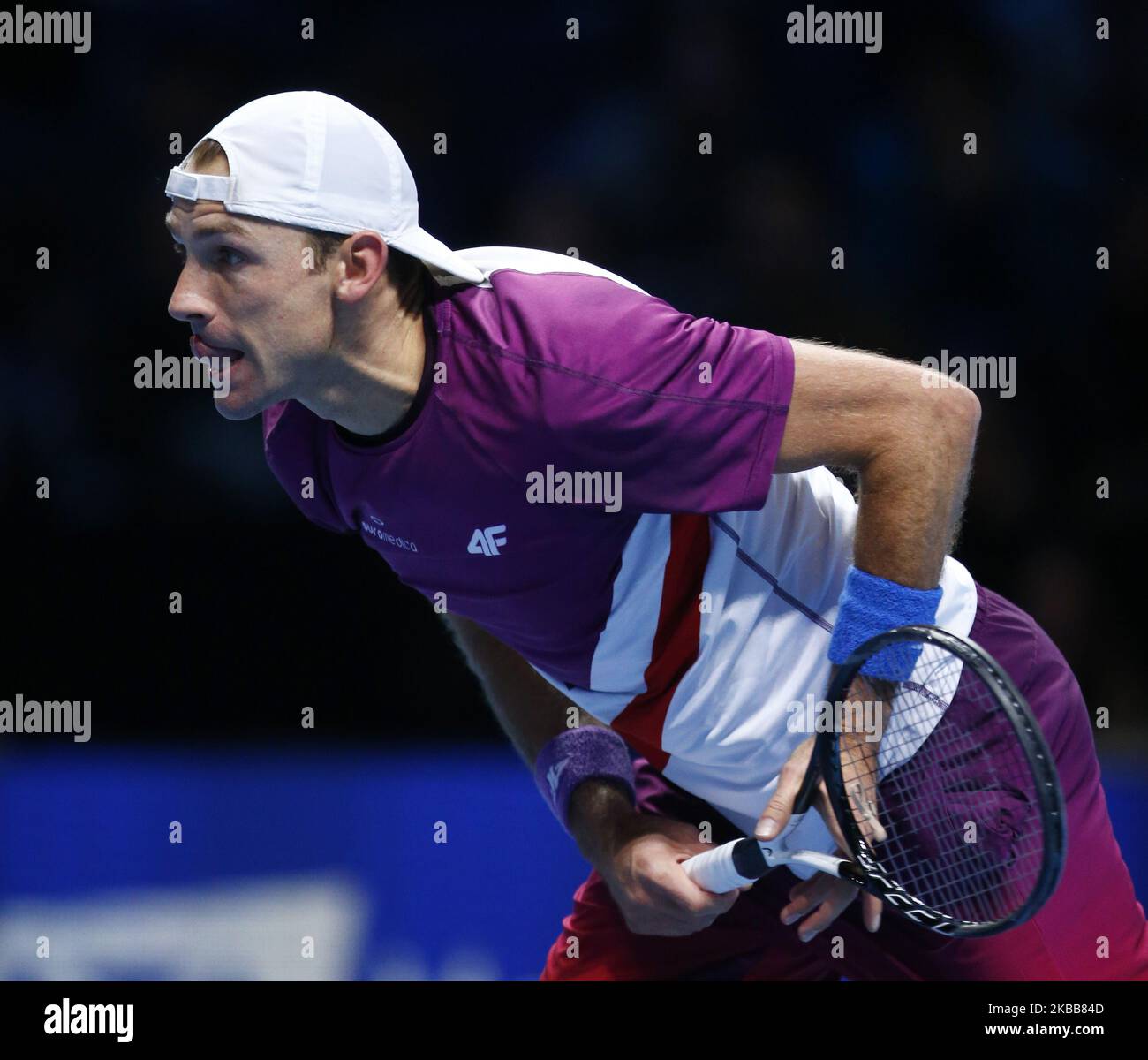 Lukasz Kubot (POL) in azione durante la semifinale del doppio Pierre-Hughes Herbert e Nicolas Mahut (fra) contro Lukasz Kubot (POL) e Marcelo Melo (BRA) International Tennis - Nitto ATP World Tour Finals Day 3 - Martedì 16th Novembre 2019 - O2:00 Arena - Londra (Foto di Action Foto Sport/NurPhoto) Foto Stock