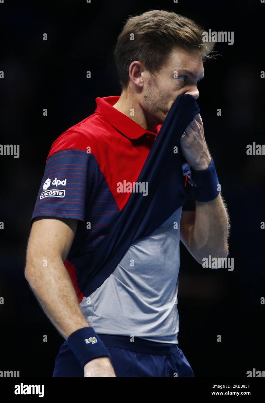 Nicolas Mahut (fra) in azione durante la semifinale Doubles Pierre-Hughes Herbert e Nicolas Mahut (fra) contro Lukasz Kubot (POL) e Marcelo Melo (BRA) International Tennis - Nitto ATP World Tour Finals Day 3 - martedì 16th novembre 2019 - O2:00 Arena - Londra (Photo by Action Foto Sport/NurPhoto) Foto Stock