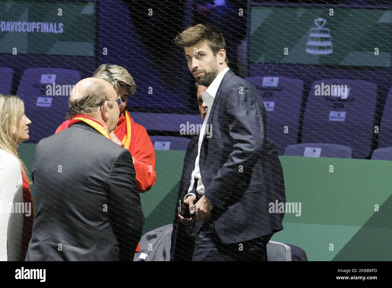 Gerard Piqué durante il secondo giorno della Coppa Davis 2019 a la Caja Magica il 19 novembre 2019 a Madrid, Spagna. (Foto di Oscar Gonzalez/NurPhoto) Foto Stock