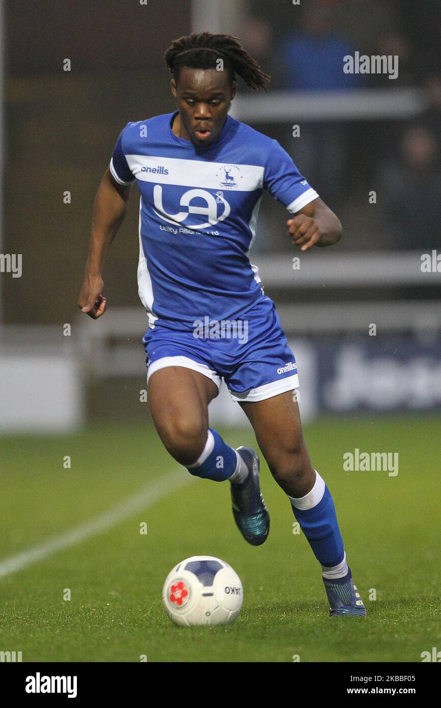 Durante la partita della Vanarama National League tra Hartlepool United e Boreham Wood a Victoria Park, Hartlepool, sabato 23rd novembre 2019. (Foto di Mark Fletcher/MI News/NurPhoto) Foto Stock