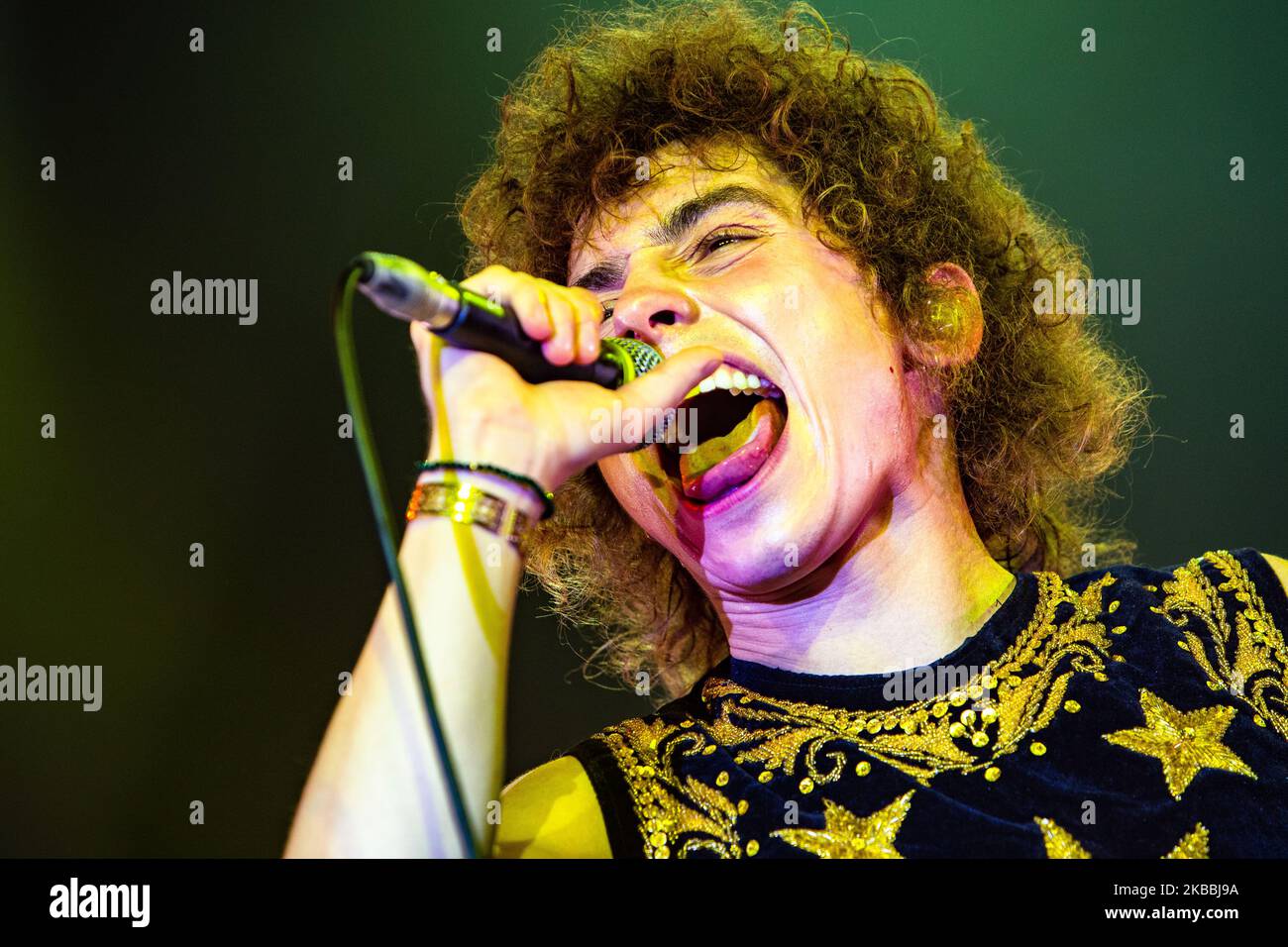 Josh Kiszka di Greta Van Fleet suona dal vivo ad Alcatraz il 24 novembre 2019 a Milano. (Foto di Mairo Cinquetti/NurPhoto) Foto Stock