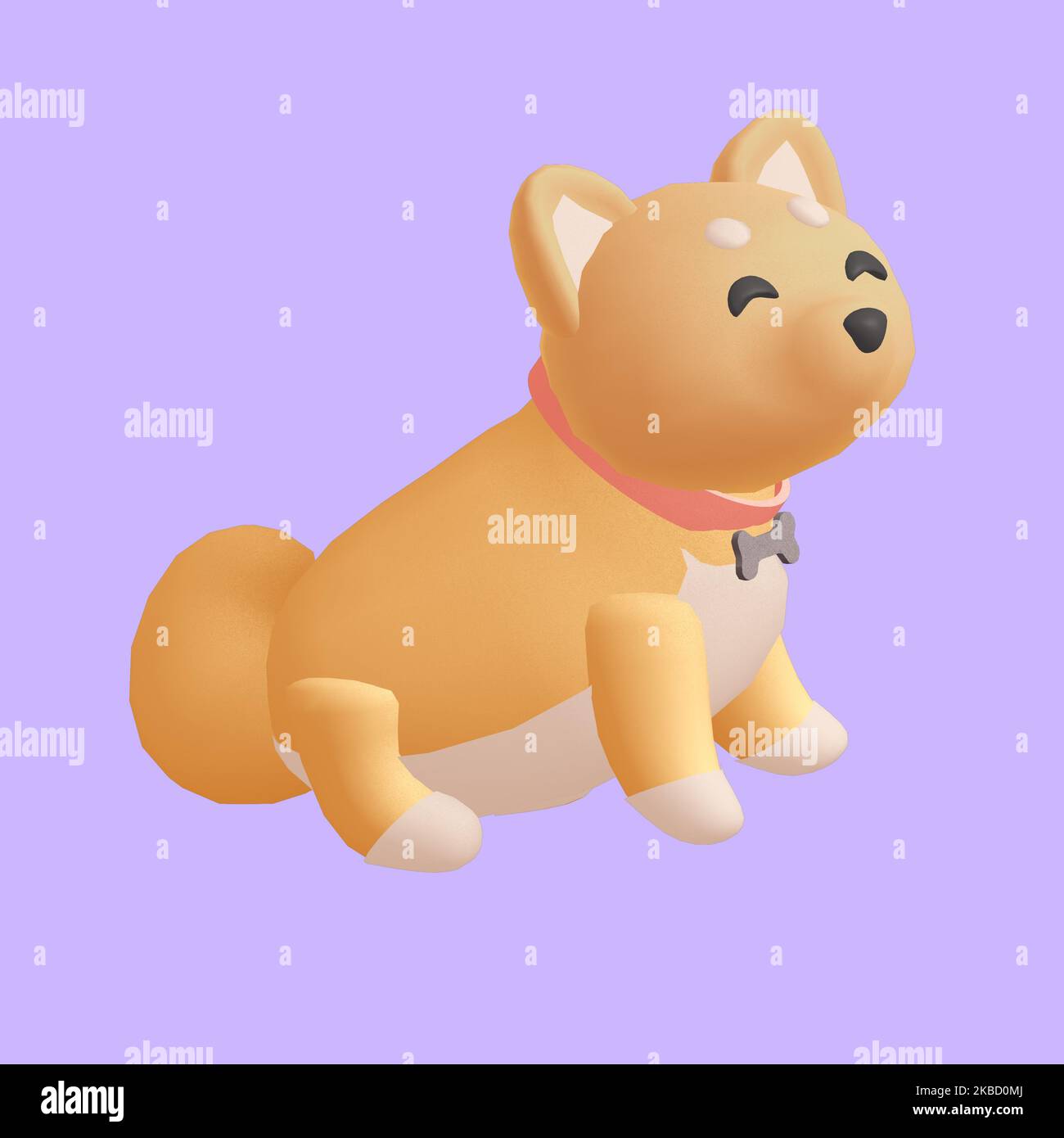 Dog 3d render vector illustrations Foto Stock