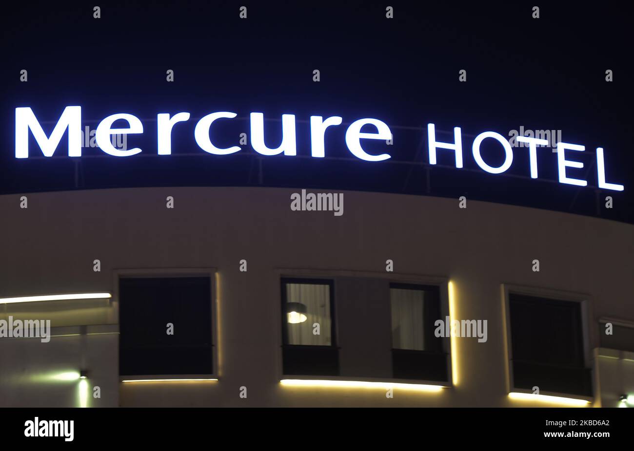Logo Mercure Hotel visto a Cracovia. Lunedì 17 dicembre 2019 a Cracovia, Polonia. (Foto di Artur Widak/NurPhoto) Foto Stock