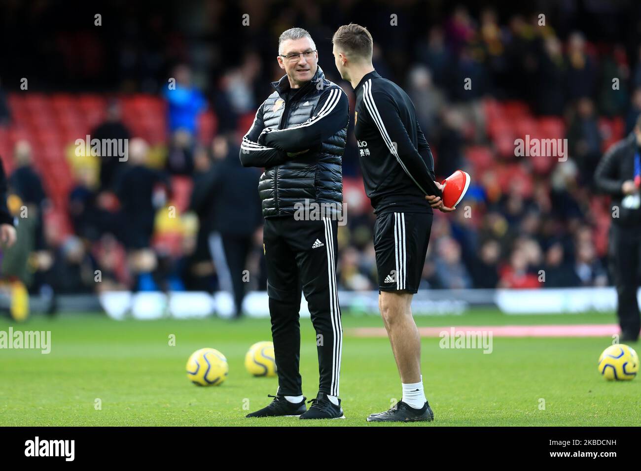 Il manager di Watford Nigel Pearson durante la partita della Premier League tra Watford e Manchester United a Vicarage Road, Watford, domenica 22nd dicembre 2019. (Foto di Leila Coker/MI News/NurPhoto) Foto Stock