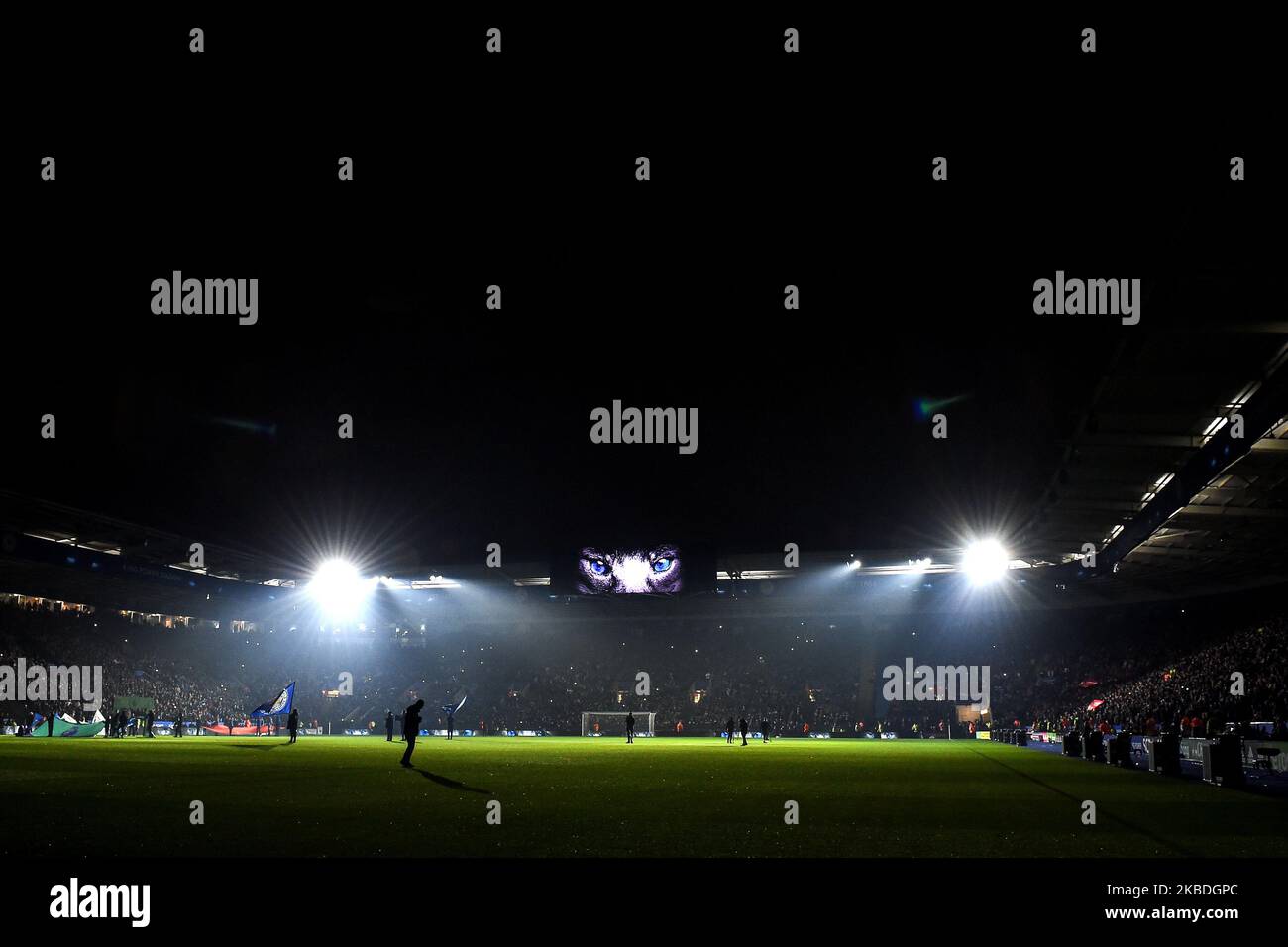 Spettacolo di luci durante la partita della Premier League tra Leicester City e Liverpool al King Power Stadium di Leicester giovedì 26th dicembre 2019. (Foto di Jon Hobley/MI News/NurPhoto) Foto Stock
