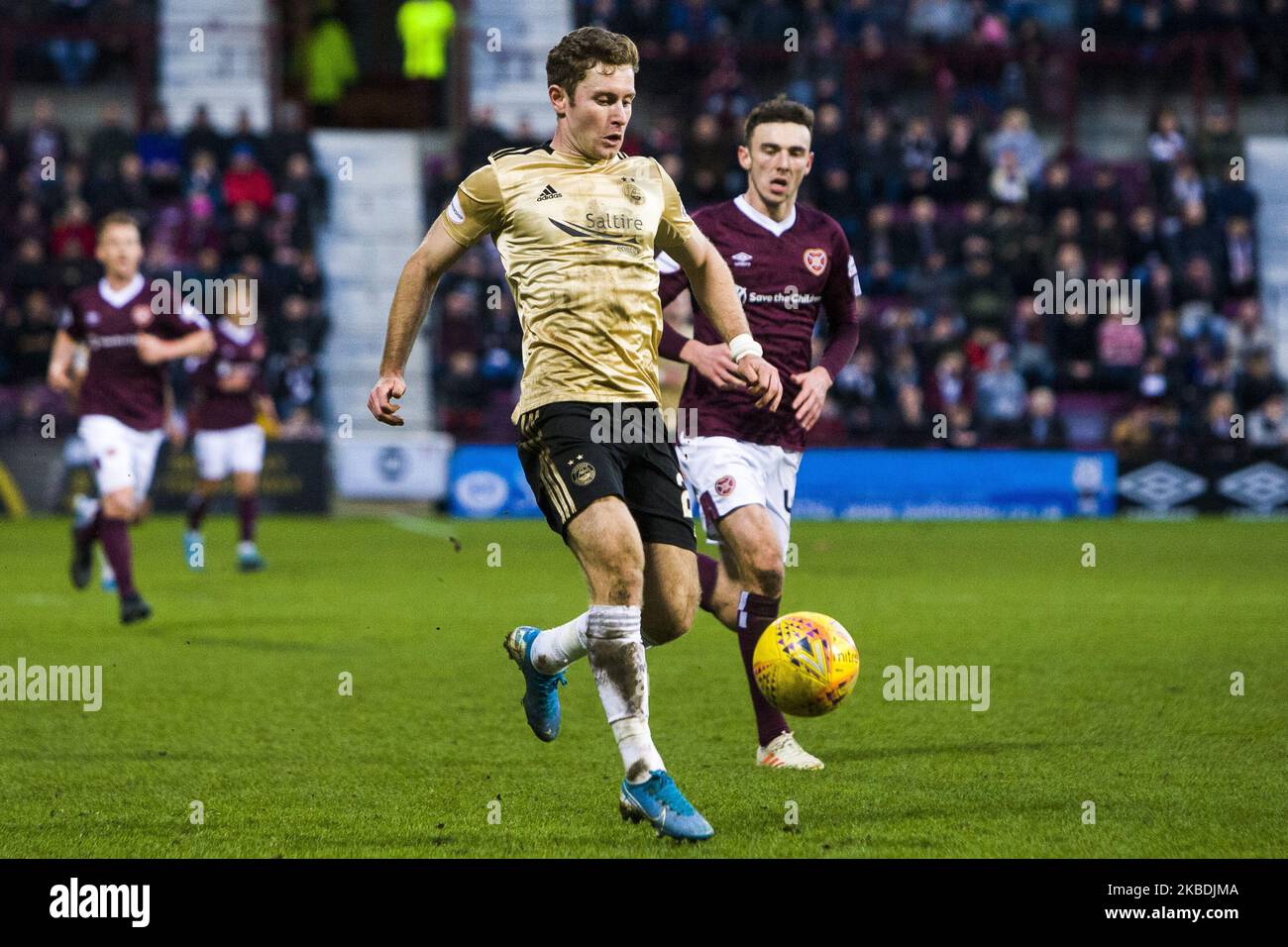 Jon Gallagher of Aberdeen during the Scottish Premier League match between Hearts and Aberdeen at Tynecastle Park on 29 December, 2019 in Edinburgh, Scotland. (Photo by Ewan Bootman/NurPhoto) Foto Stock