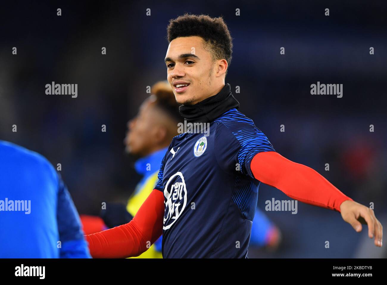 Antonee Robinson (3) di Wigan Athletic si scalda durante la partita della fa Cup Third Round tra Leicester City e Wigan Athletic al King Power Stadium di Leicester sabato 4th gennaio 2020. (Foto di Jon Hobley/MI News/NurPhoto) Foto Stock