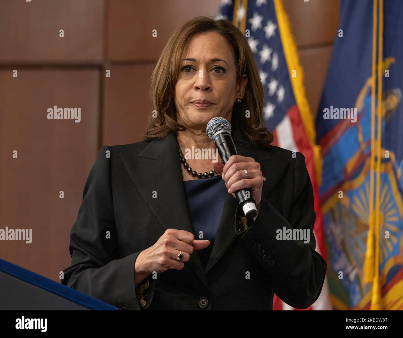 NEW YORK, N.Y. – 3 novembre 2022: Il Vice Presidente Kamala Harris si rivolge a un raduno di campagna al Barnard College di New York. Foto Stock