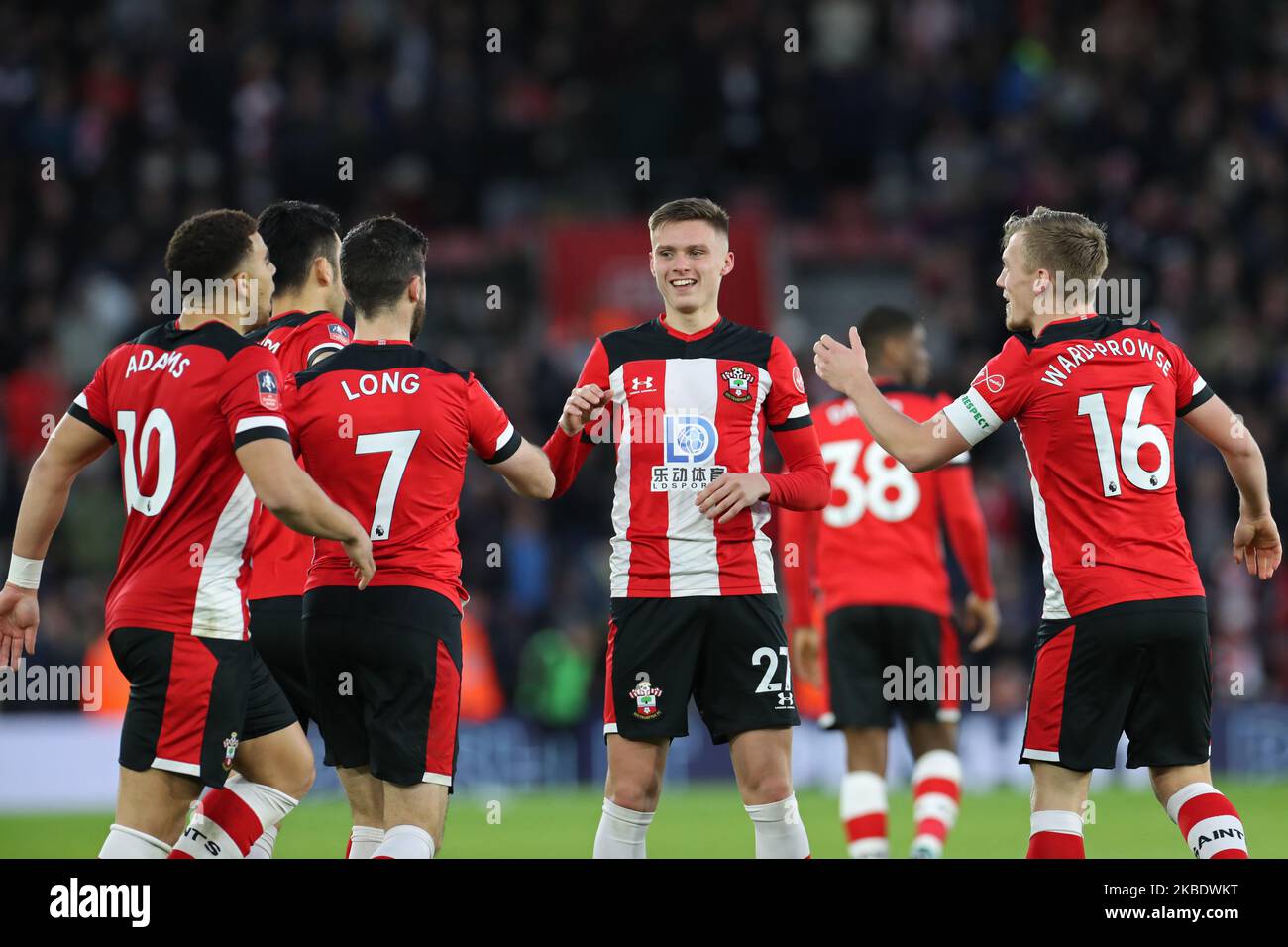 Il centrocampista di Southampton Will Smallbone celebra il suo obiettivo durante la partita della fa Cup Third Round tra Southampton e Huddersfield Town presso lo stadio di St Mary, a Southampton, sabato 4th gennaio 2020. (Foto di Jon Bromley/MI News/NurPhoto) Foto Stock