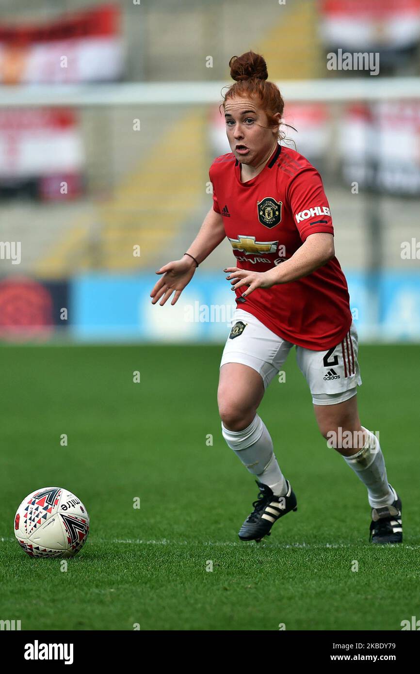 Martha Harris of Manchester United Women durante la partita di Super League delle donne fa di Barclays tra il Manchester United e Bristol City al Leigh Sport Stadium, Leigh, domenica 5th gennaio 2020. (Foto di Eddit Garvey/MI News/NurPhoto) Foto Stock