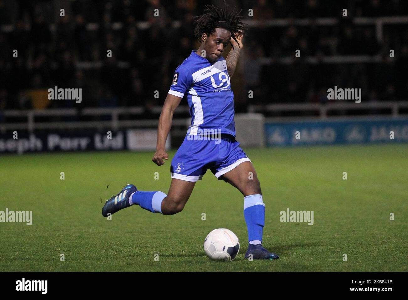 Peter Kioso di Hartlepool si è Unito durante la partita della Vanarama National League tra Hartlepool United e Eastleigh a Victoria Park, Hartlepool martedì 7th gennaio 2020. (Foto di Mark Fletcher/MI News/NurPhoto) Foto Stock