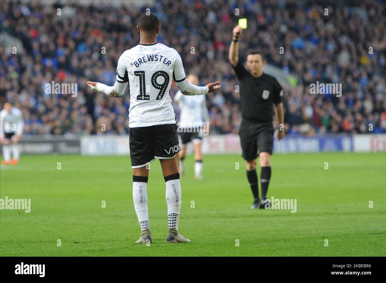 Rhian Brewster di Swansea City durante la partita del campionato Sky Bet tra Cardiff City e Swansea City al Cardiff City Stadium il 12 gennaio 2020 a Cardiff, Galles. (Foto di MI News/NurPhoto) Foto Stock