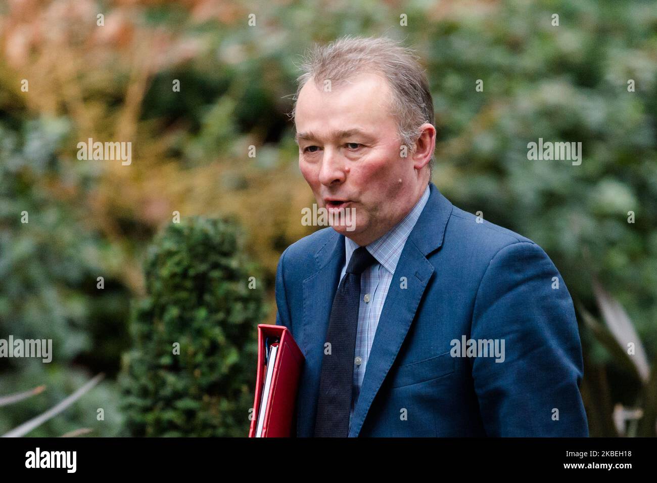 Il Segretario di Stato per il Galles Simon Hart arriva a Downing Street, nel centro di Londra, per partecipare a una riunione del Gabinetto il 14 gennaio 2020 a Londra, in Inghilterra. (Foto di Wiktor Szymanowicz/NurPhoto) Foto Stock