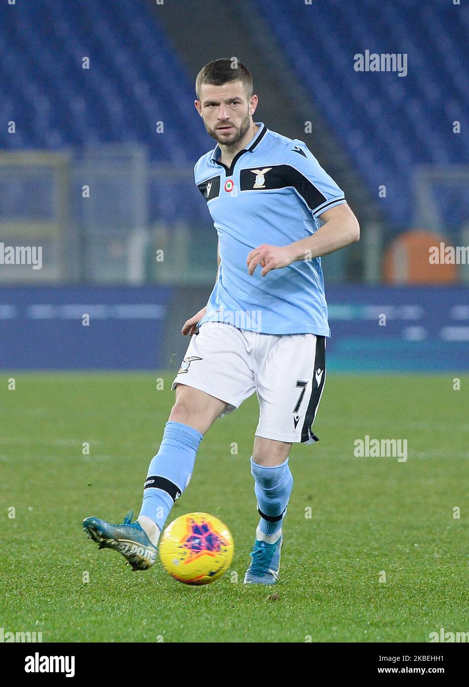 Valon Berisha della SS Lazio durante la partita della Coppa Italia tra SS Lazio e Cremonese allo Stadio Olimpico del 14 gennaio 2020 a Roma. (Foto di Silvia Lore/NurPhoto) Foto Stock