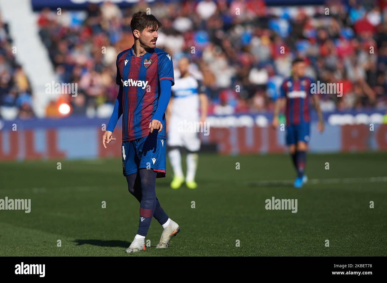 Jose Angel Gomez Campana di Levante durante la partita la Liga Santander tra Levante e Alaves all'Estadio Ciutat de Valencia il 18 gennaio 2020 a Valencia, Spagna (Foto di Maria Jose Segovia/NurPhoto) Foto Stock