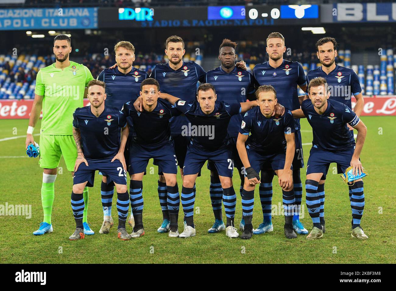Team SS Lazio durante la partita della Coppa Italia tra SSC Napoli e SS Lazio allo Stadio San Paolo Napoli Italia il 21 gennaio 2020. (Foto di Franco Romano/NurPhoto) Foto Stock