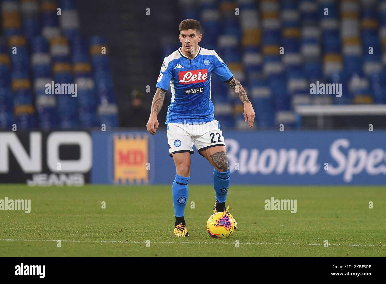 Giovanni di Lorenzo della SSC Napoli durante la partita della Coppa Italia tra SSC Napoli e SS Lazio allo Stadio San Paolo Napoli Italia il 21 gennaio 2020. (Foto di Franco Romano/NurPhoto) Foto Stock