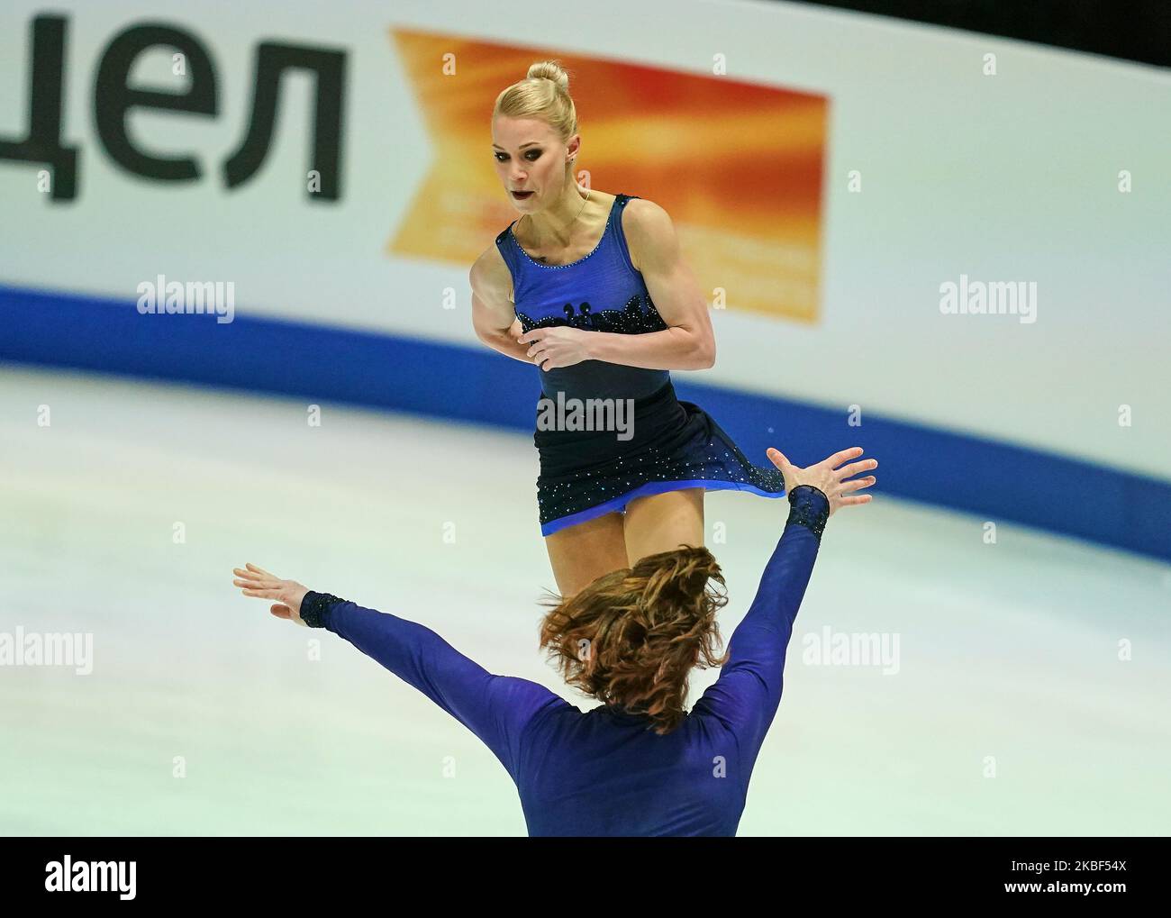 Evgenia Tarasova e Vladimir Morozov di Russia durante il programma corto per coppie ai Campionati europei di pattinaggio a figure ISU a Steiermarkhalle, Graz, Austria il 22 gennaio 2020. (Foto di Ulrik Pedersen/NurPhoto) Foto Stock