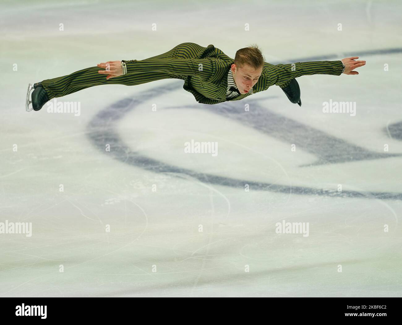 Nikolaj Majorov di Svezia durante il Men Free Skating al Campionato europeo di Pattinaggio a figure ISU a Steiermarkhalle, Graz, Austria il 23 gennaio 2020. (Foto di Ulrik Pedersen/NurPhoto) Foto Stock