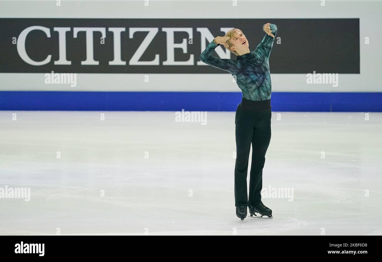 Daniel Grassl durante il Men Free Skating al Campionato europeo di Pattinaggio a figure ISU a Steiermarkhalle, Graz, Austria il 23 gennaio 2020. (Foto di Ulrik Pedersen/NurPhoto) Foto Stock