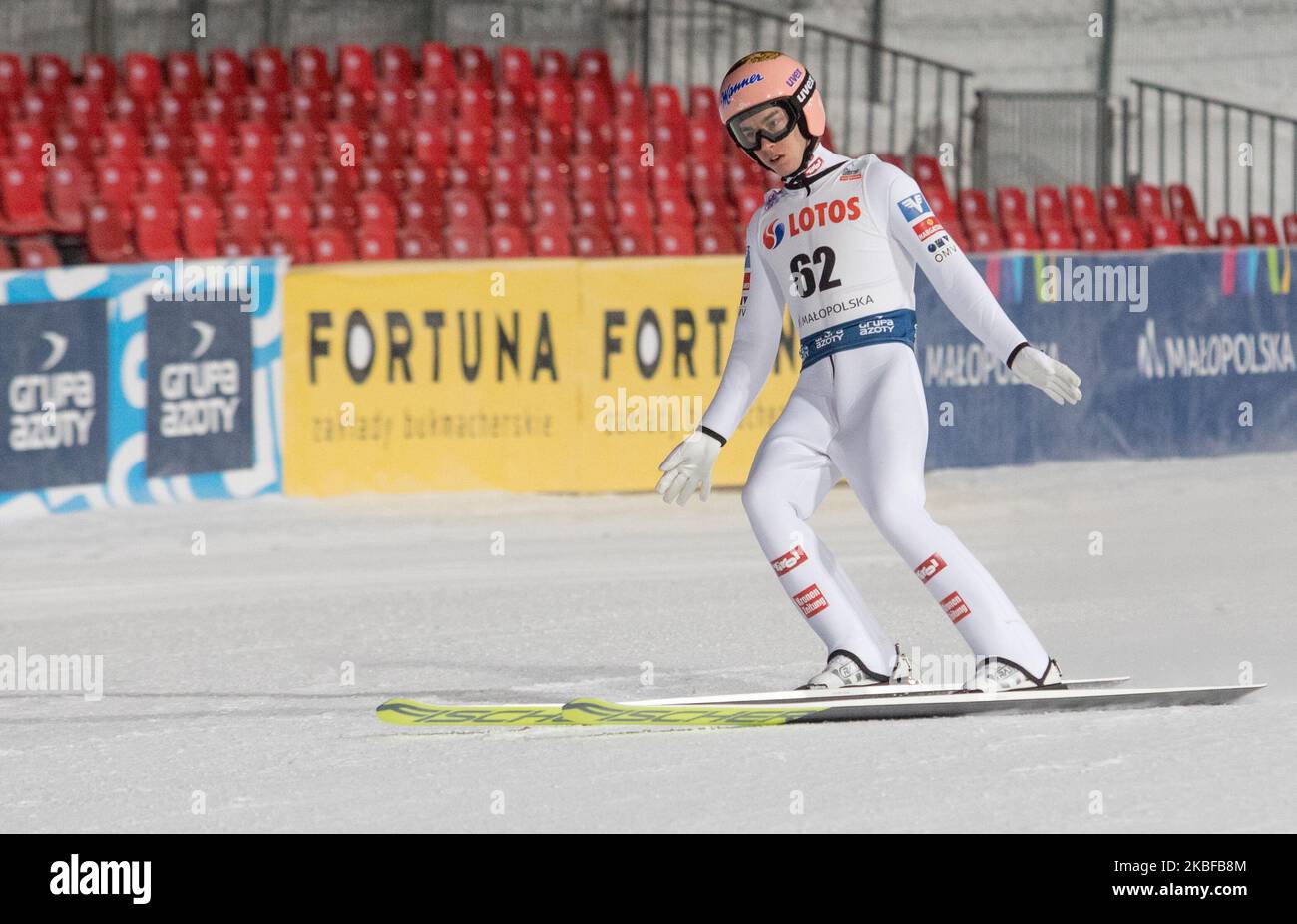 Stefan Kraft (AUT) durante la gara di squadra della FIS Ski Jumping World Cup a Zakopane il 25 gennaio 2020 a Zakopane, Polonia. (Foto di Foto Olimpik/NurPhoto) Foto Stock