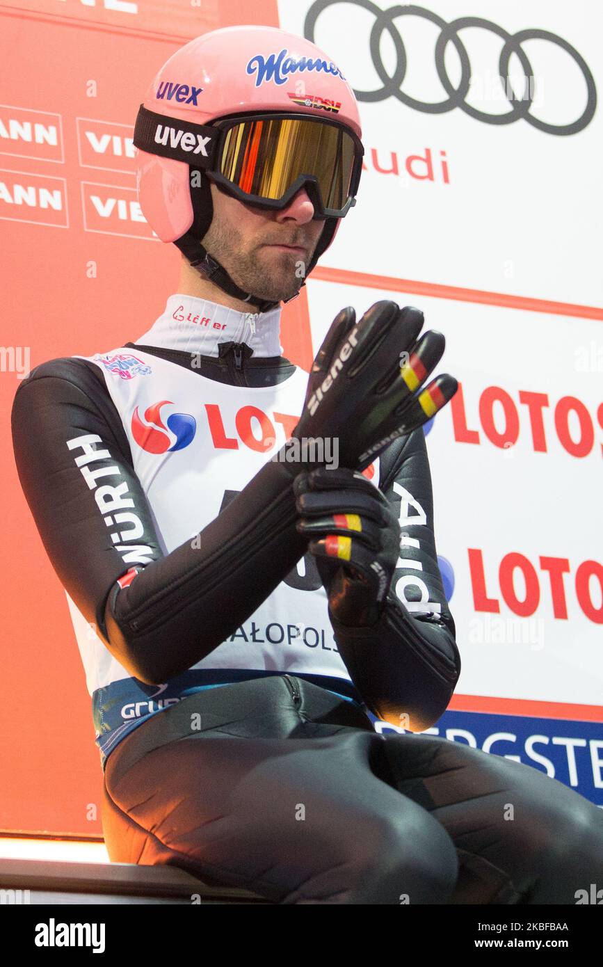 Pius Paschke (GER) durante la gara di squadra della FIS Ski Jumping World Cup a Zakopane il 25 gennaio 2020 a Zakopane, Polonia. (Foto di Foto Olimpik/NurPhoto) Foto Stock