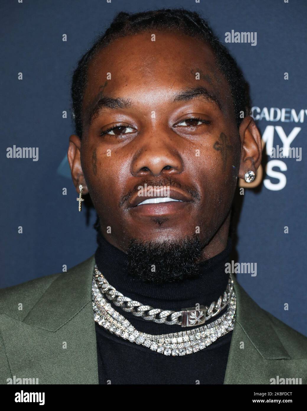 BEVERLY HILLS, LOS ANGELES, CALIFORNIA, USA - 25 GENNAIO: Offset arriva alla Recording Academy e al Clive Davis' 2020 Pre-GRAMMY Gala tenutosi presso il Beverly Hilton Hotel il 25 gennaio 2020 a Beverly Hills, Los Angeles, California, Stati Uniti. (Foto di Xavier Collin/Image Press Agency/NurPhoto) Foto Stock