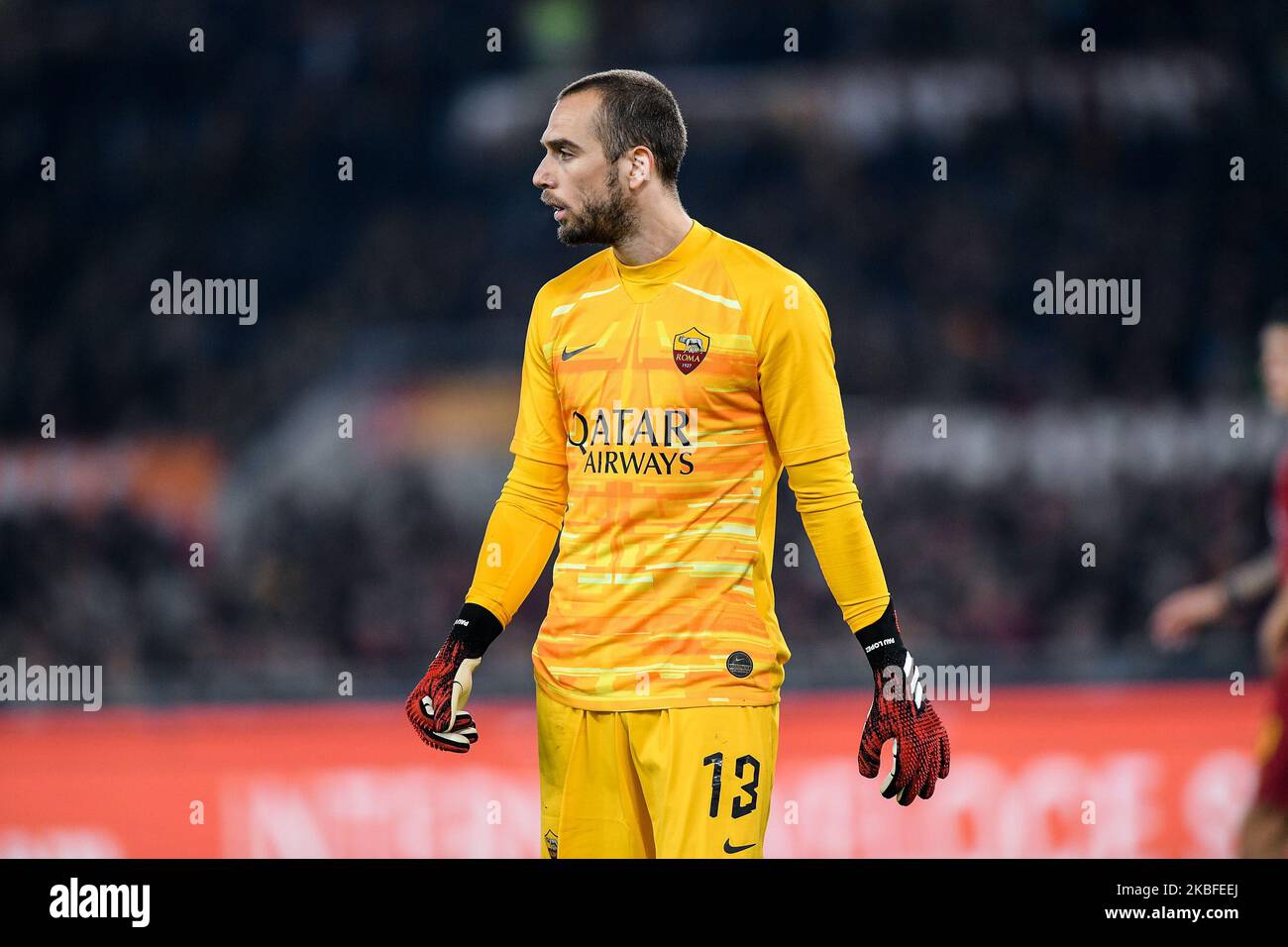 Pau Lopez di AS Roma durante la Serie Un match tra Roma e Lazio allo Stadio Olimpico di Roma il 26 gennaio 2020. (Foto di Giuseppe Maffia/NurPhoto) Foto Stock