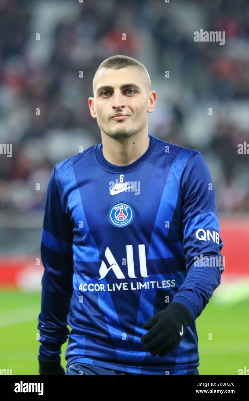 Marco VERRATTI durante la partita di calcio francese del L1 tra Lille (LOSC) e Paris Saint-Germain (PSG) allo stadio Pierre-Mauroy di Villeneuve d'Ascq, vicino a Lille, nel nord della Francia, il 26 gennaio 2020. (Foto di Thierry Thorel/NurPhoto) Foto Stock