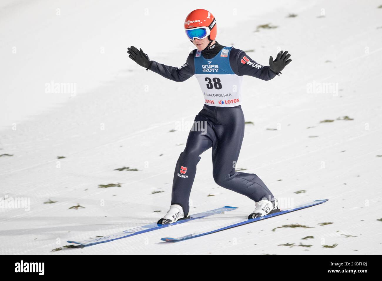 Stephan Leyhe (GER) durante la gara individuale di grande collina, della FIS Ski Jumping World Cup a Zakopane il 26 gennaio 2020 a Zakopane, Polonia. (Foto di Foto Olimpik/NurPhoto) Foto Stock