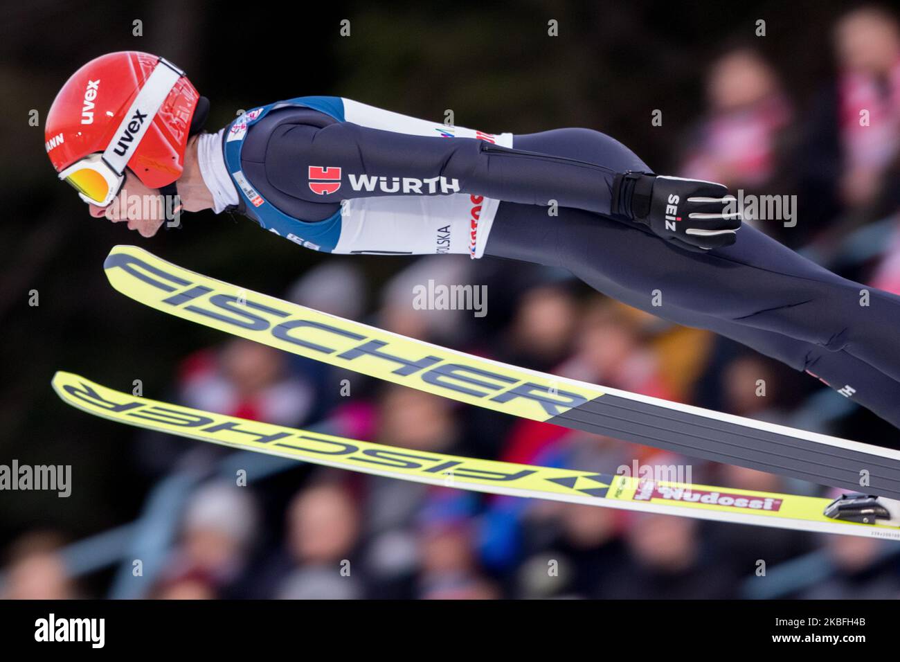 Richard Freitag (GER) durante la gara individuale di grande collina, della FIS Ski Jumping World Cup a Zakopane il 26 gennaio 2020 a Zakopane, Polonia. (Foto di Foto Olimpik/NurPhoto) Foto Stock