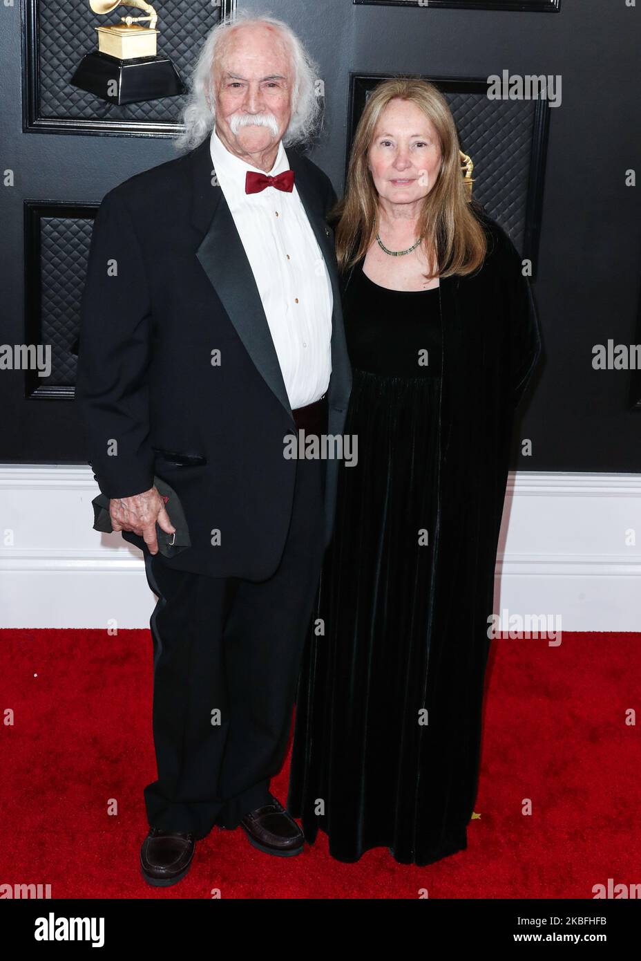 LOS ANGELES, CALIFORNIA, USA - Gennaio 26: David Crosby e Jan Dance arrivano ai 62nd Premi GRAMMY annuali che si tengono presso lo Staples Center il 26 Gennaio 2020 a Los Angeles, California, Stati Uniti. (Foto di Xavier Collin/Image Press Agency/NurPhoto) Foto Stock