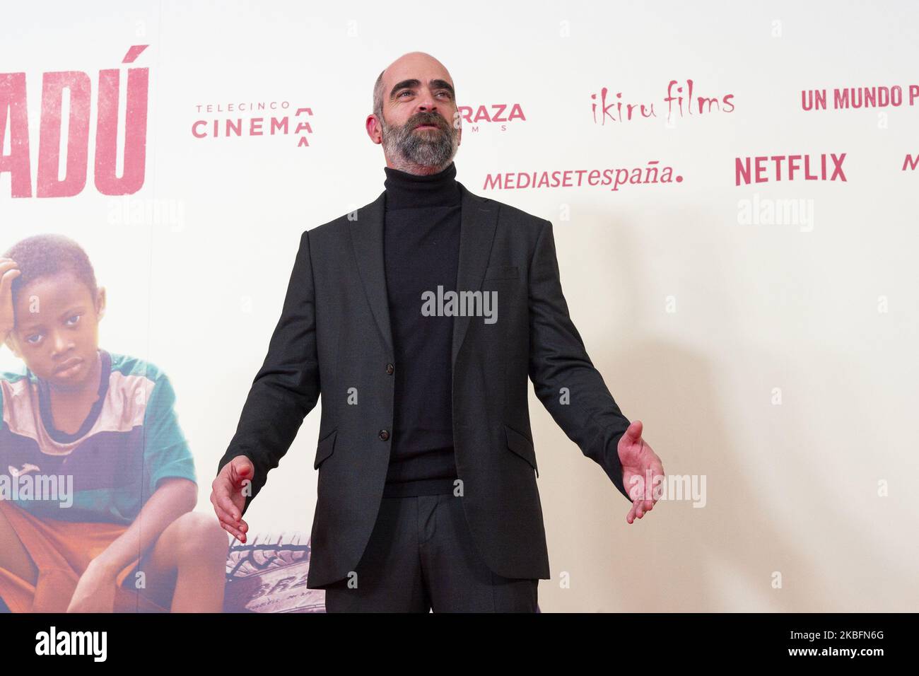 Luis Tosar durante il primo 'Adu' Madrid fotocall nel cinema Callao il 28 gennaio 2020 a Madrid, Spagna. (Foto di Oscar Gonzalez/NurPhoto) Foto Stock