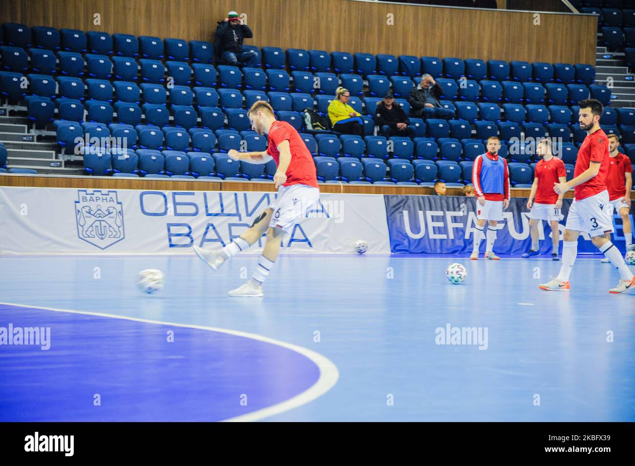 Una visione generale della partita UEFA Futsal EURO 2022 Qualifiche del gruppo D tra Albania e Andora al Palazzo della Cultura e dello Sport di Varna, Bulgaria il 30 gennaio 2020 (Foto di Hristo Rusev/NurPhoto) Foto Stock