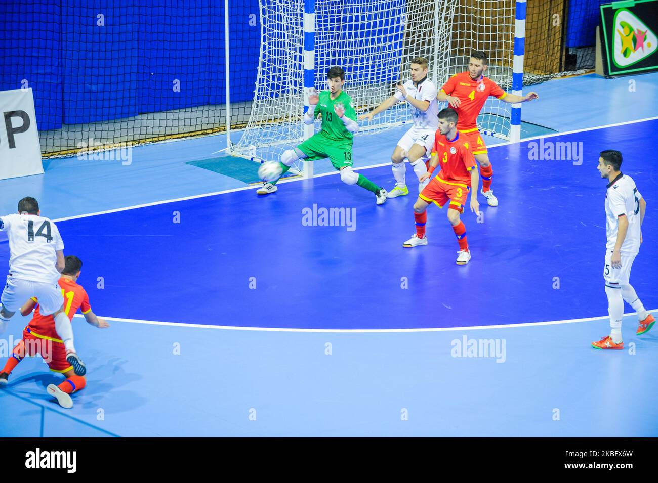 UEFA Futsal EURO 2022 Qualifiche gruppo D incontro tra Albania e Andora al Palazzo della Cultura e dello Sport di Varna, Bulgaria il 30 gennaio 2020 (Foto di Hristo Rusev/NurPhoto) Foto Stock