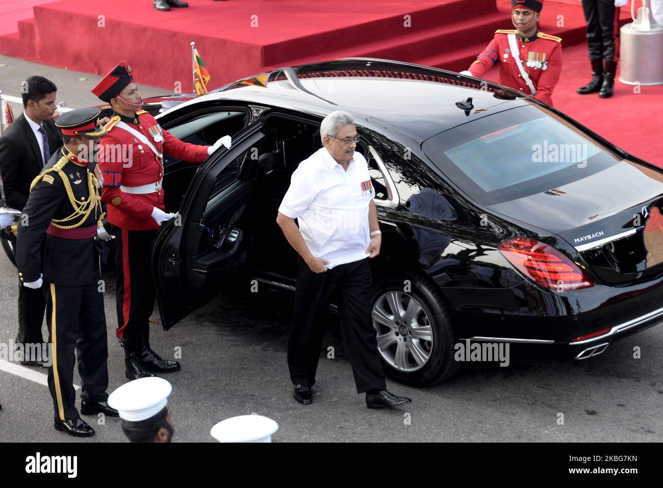 Il Presidente Gotabaya Rajapaksa arriva alla 72nd° Celebrazione del giorno dell'Indipendenza a Colombo il 4,2020 febbraio (Foto di Achila Jayawardana/NurPhoto) Foto Stock