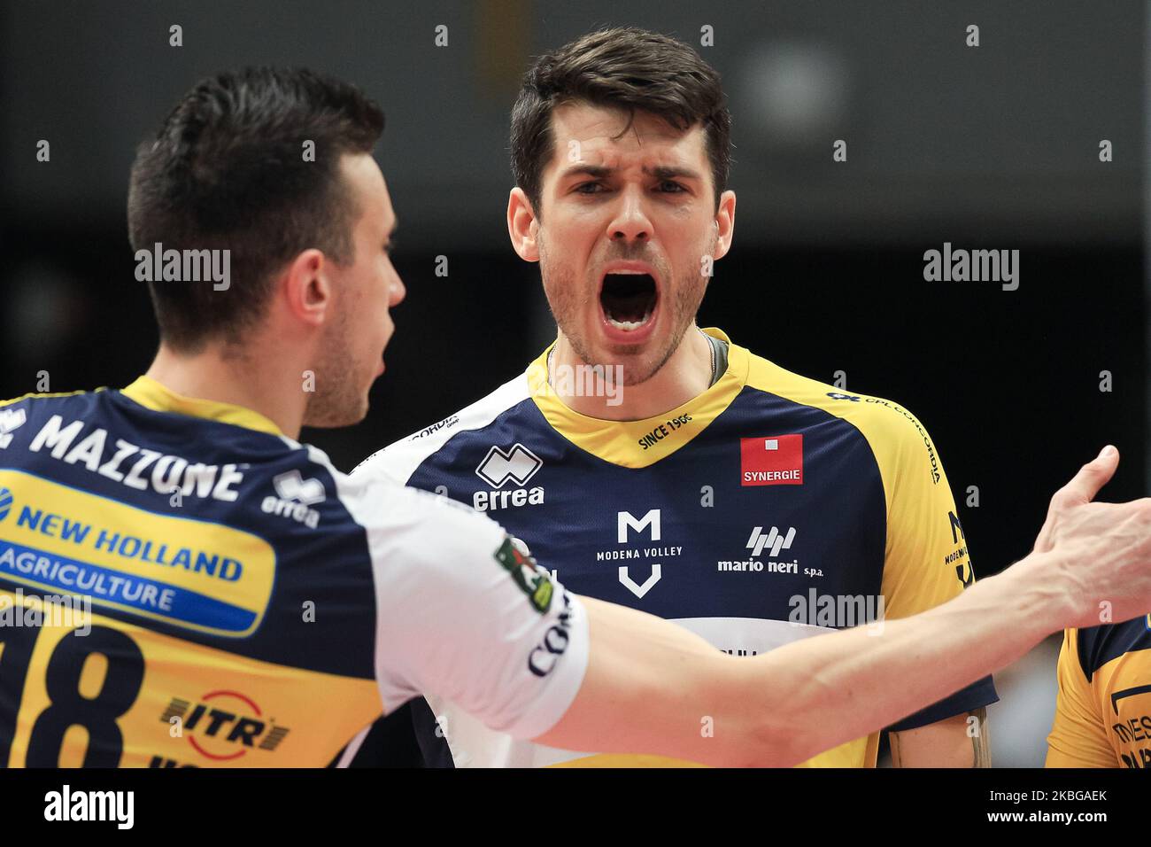 ANDERSON Matthew durante la partita della Lega Italiana Pallavolo uomo tra le Scarpe Leo di Modena e Cucine Lube Civitanova a Palapanini il 5 febbraio 2020 a Modena. (Foto di Emmanuele Ciancaglini/NurPhoto) Foto Stock