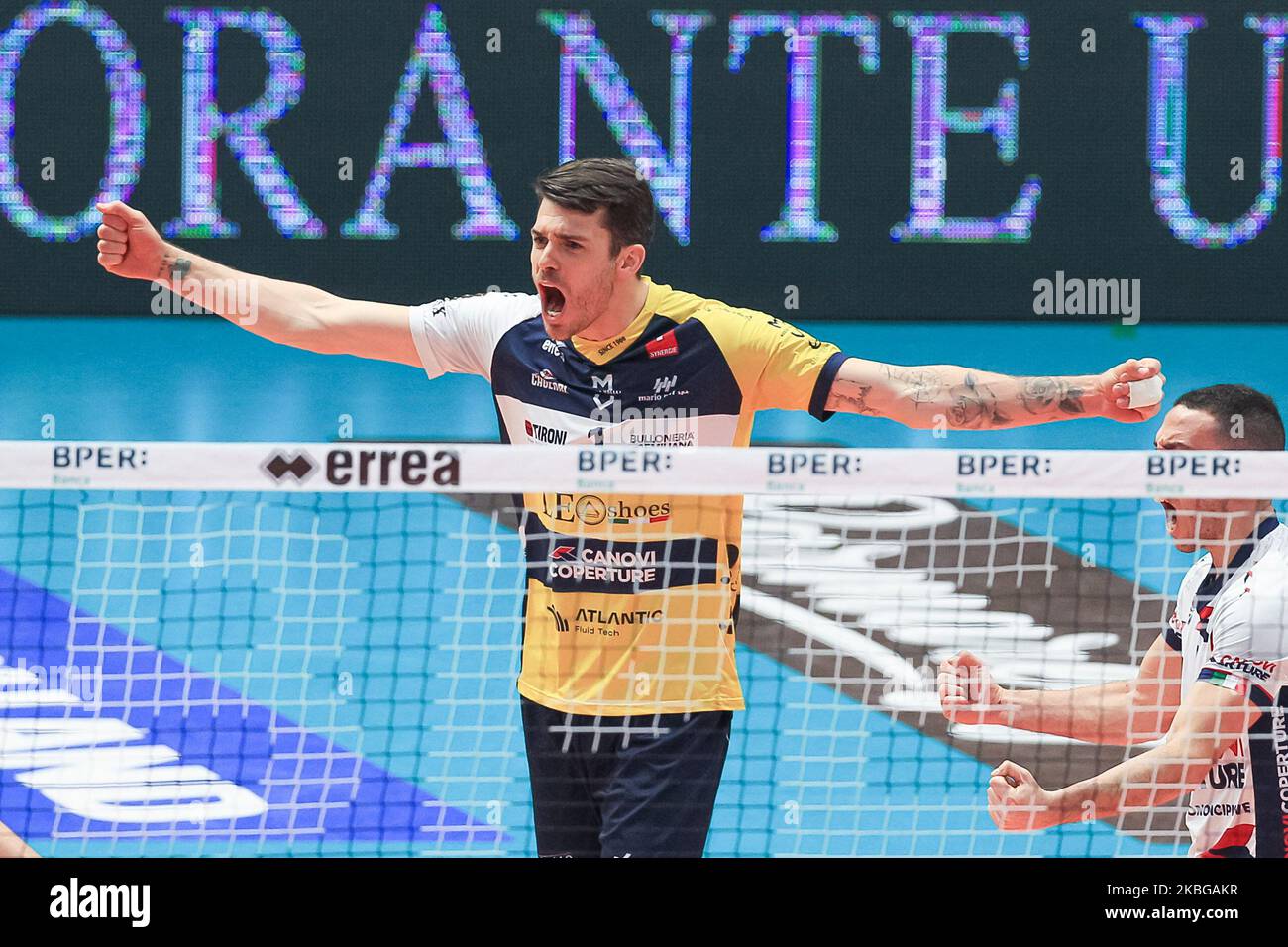 ANDERSON Matthew durante la partita della Lega Italiana Pallavolo uomo tra le Scarpe Leo di Modena e Cucine Lube Civitanova a Palapanini il 5 febbraio 2020 a Modena. (Foto di Emmanuele Ciancaglini/NurPhoto) Foto Stock
