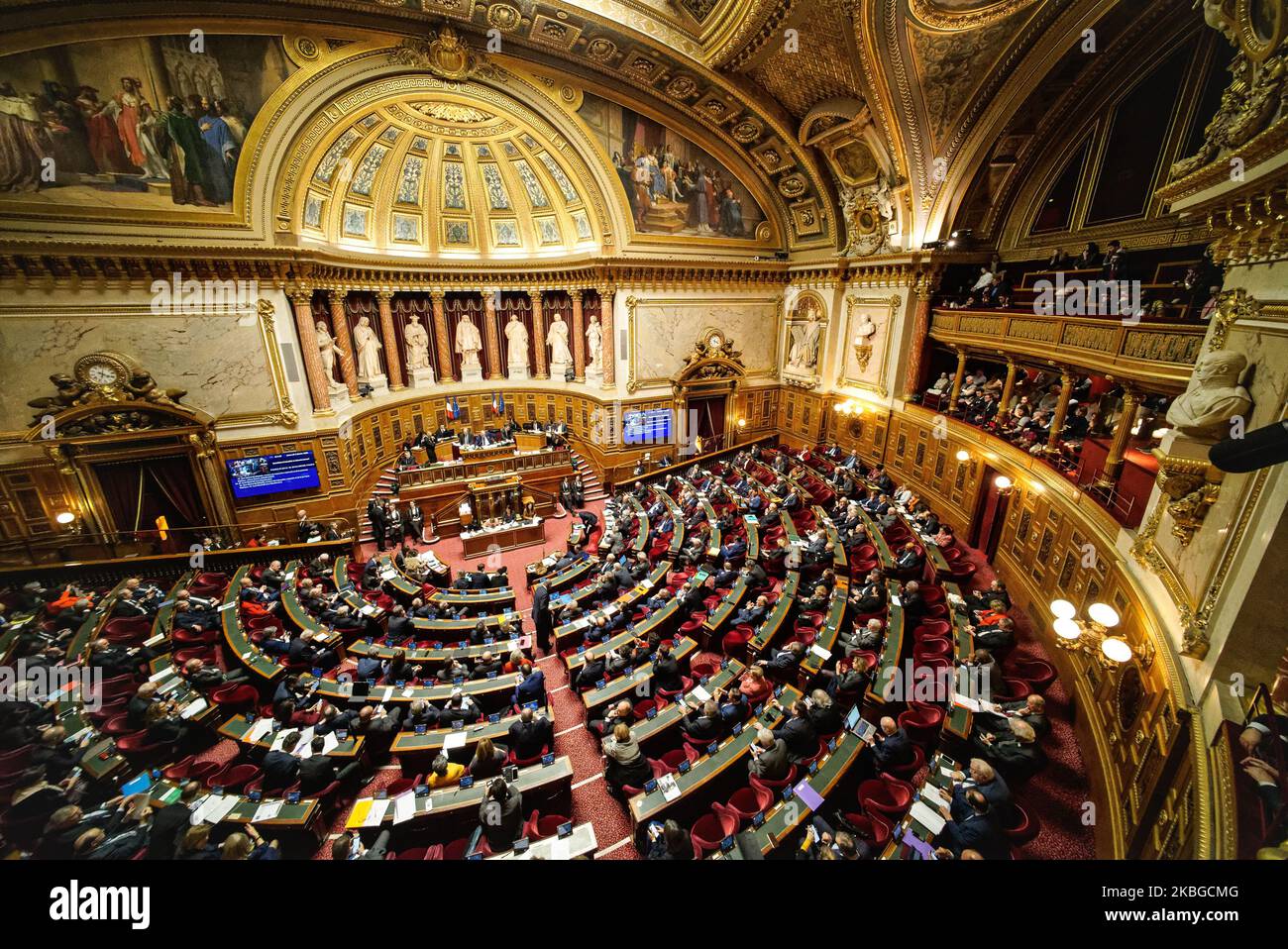 Sessione di interrogazioni al governo del Senato il 05 febbraio 2020 a Parigi, Francia. (Foto di Daniel Pier/NurPhoto) Foto Stock