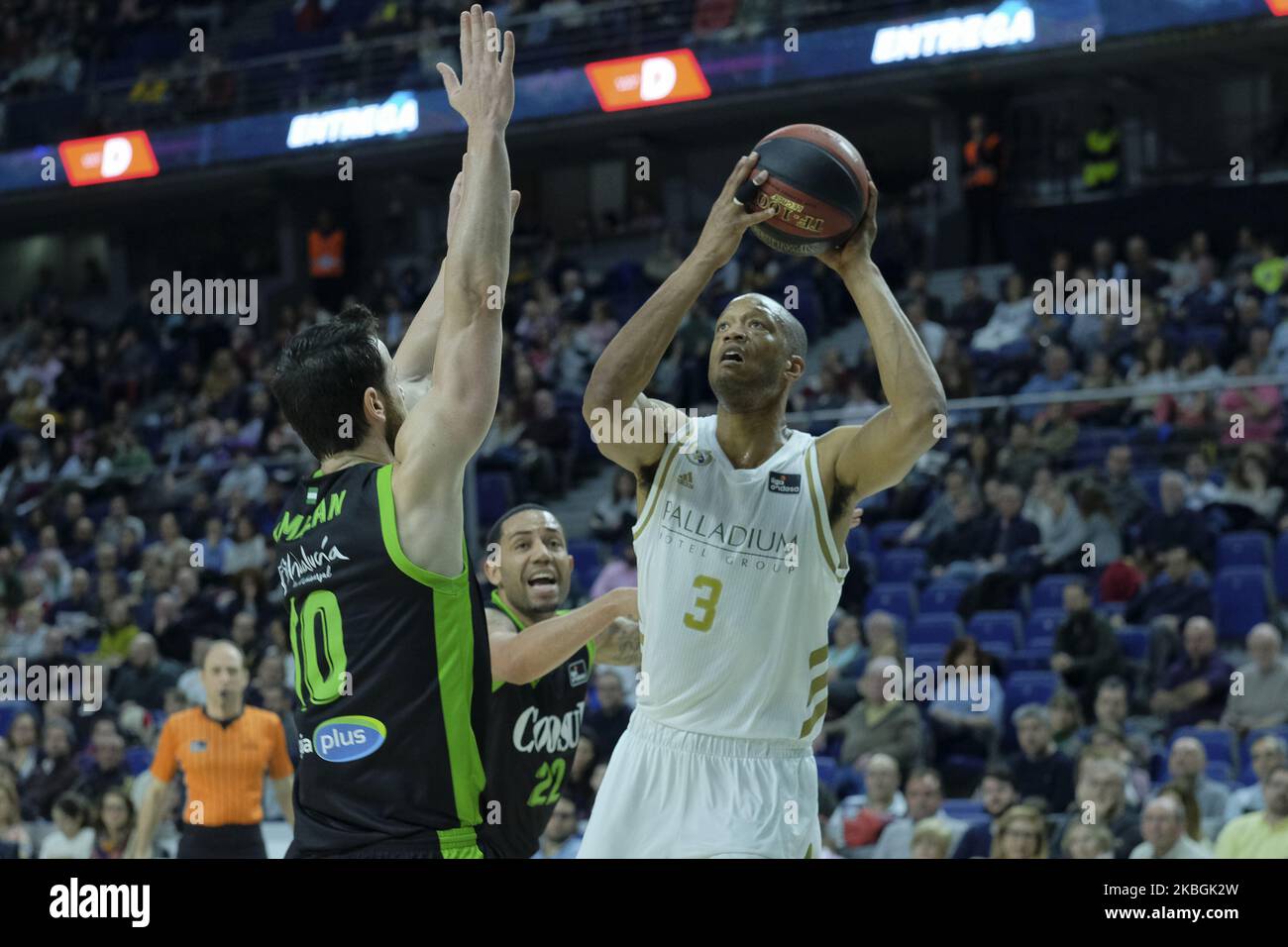 Anthony Randolph del Real Madrid durante la Lega Spagnola, Liga ACB, partita di basket, stagione regolare, giocato tra Real Madrid e Coosur Real Betis al Wizink Center il 9 Febbraio 2020 a Madrid, Spagna (Foto di Oscar Gonzalez/NurPhoto) Foto Stock